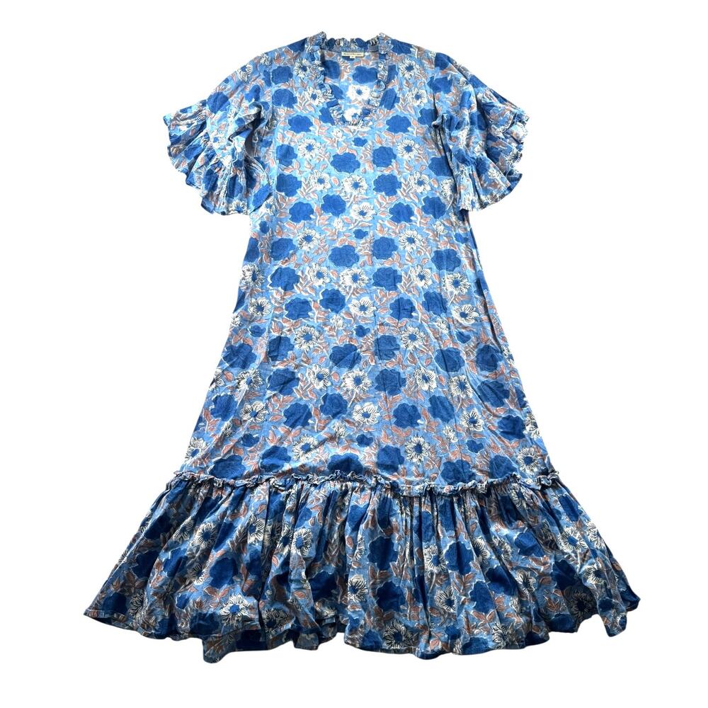 Fitzroy & Willa Soleil Maxi Dress S Floral Flutter Sleeve Cottagecore Bohemian